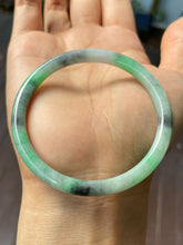 Load image into Gallery viewer, Black With Green Jade Bangle | 55mm (NJBA136)
