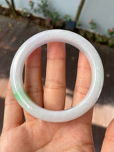 Load image into Gallery viewer, White With Green Jadeite Bangle | 61mm (NJBA139)
