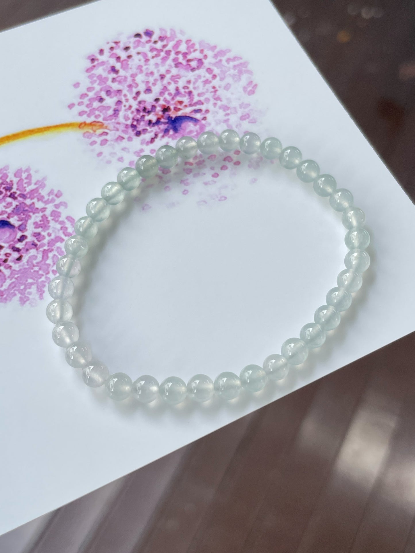 Icy Jadeite Bracelet - Round Beads (NJBA144)