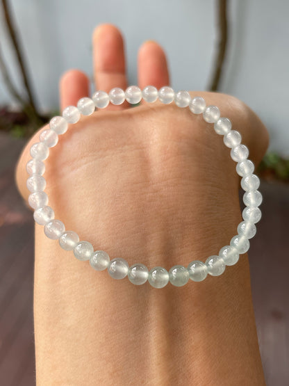 Icy Jadeite Bracelet - Round Beads (NJBA144)