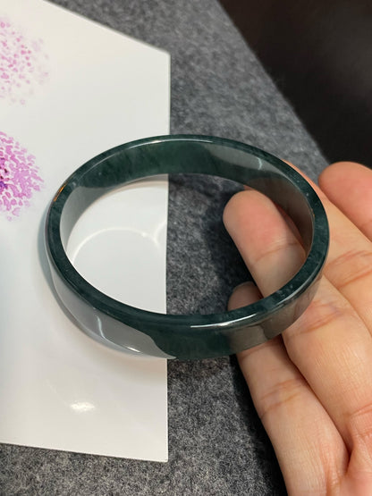 Dark Green Jade Bangle | 60mm (NJBA145)