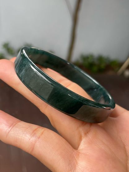 Dark Green Jade Bangle | 60mm (NJBA145)