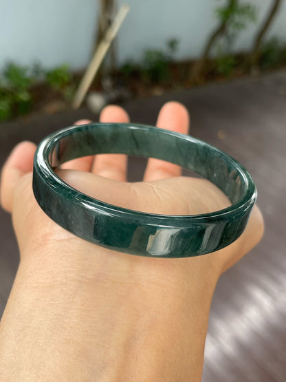 Dark Green Jade Bangle | 60mm (NJBA145)