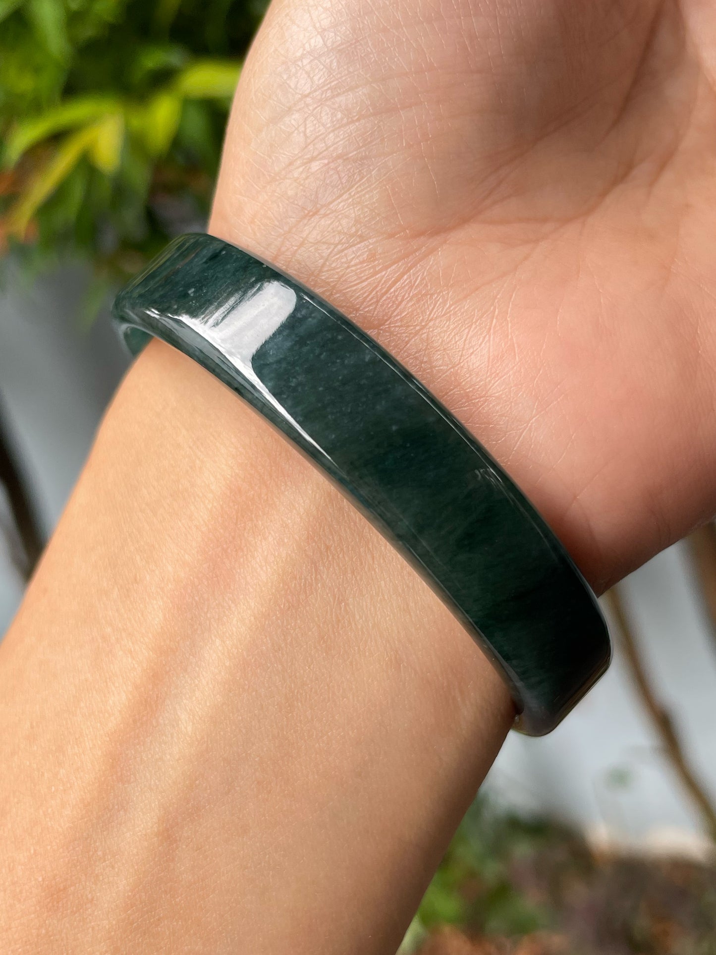 Dark Green Jade Bangle | 60mm (NJBA145)