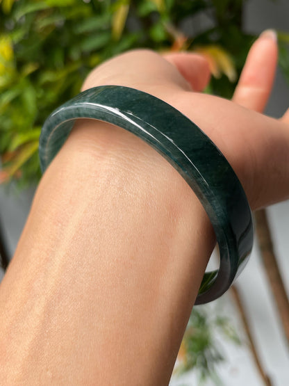 Dark Green Jade Bangle | 60mm (NJBA145)