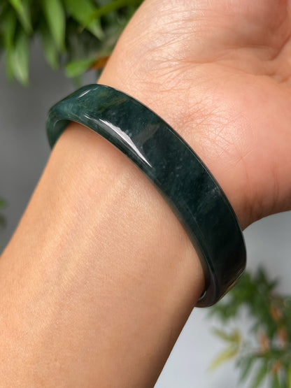 Dark Green Jade Bangle | 60mm (NJBA145)