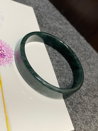 Dark Green Jade Bangle | 60mm (NJBA145)