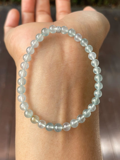 Glassy Jadeite Bracelet - Round Beads (NJBA147)