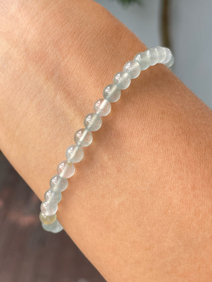 Glassy Jadeite Bracelet - Round Beads (NJBA147)