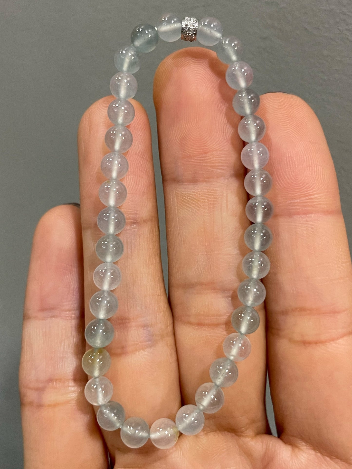 Glassy Jadeite Bracelet - Round Beads (NJBA147)