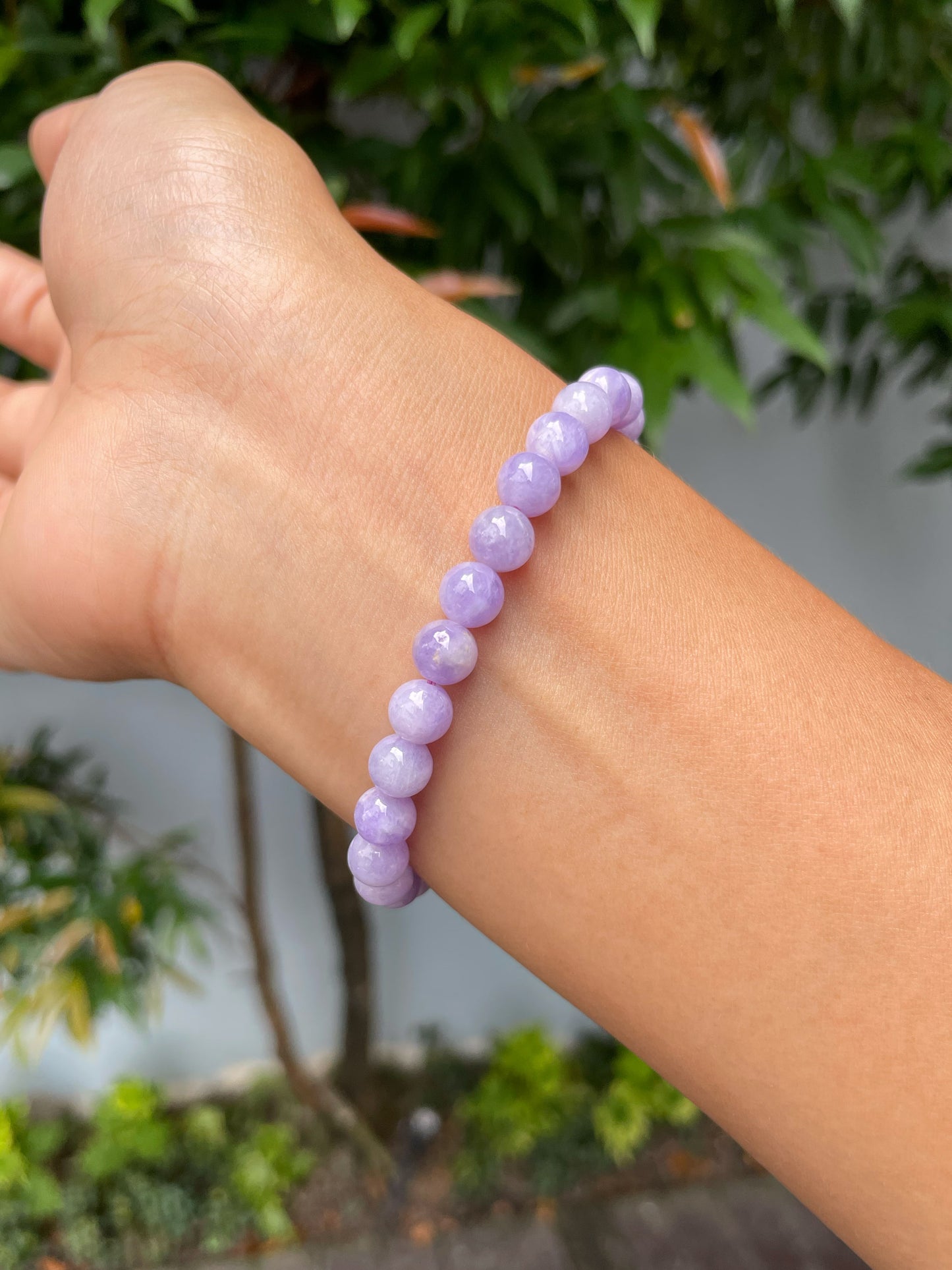 Lavender Jade Bracelet - Round Beads (NJBA161)