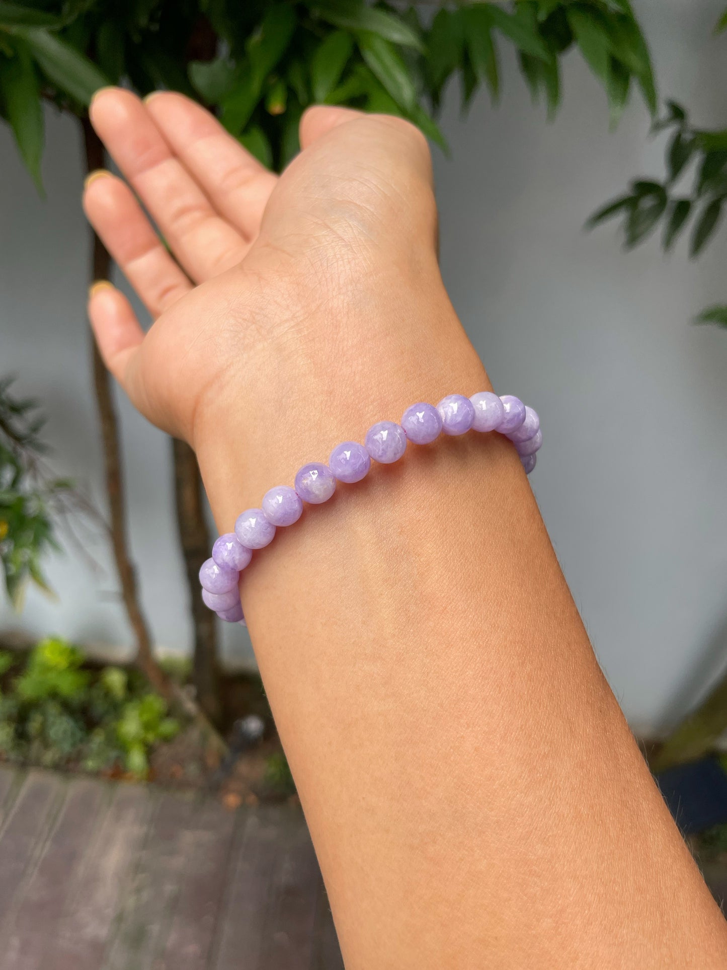 Lavender Jade Bracelet - Round Beads (NJBA161)