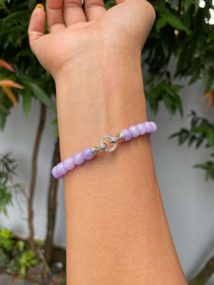 Lavender Jade Bracelet - Round Beads (NJBA161)