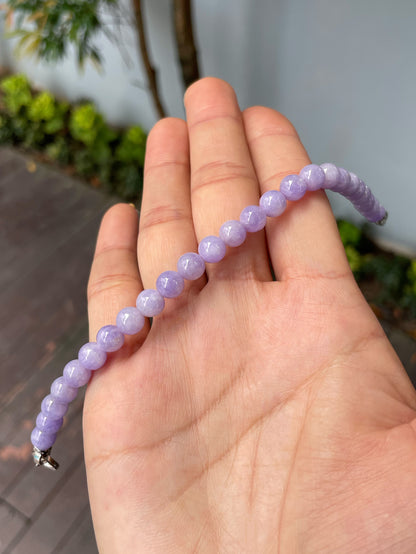 Lavender Jade Bracelet - Round Beads (NJBA161)