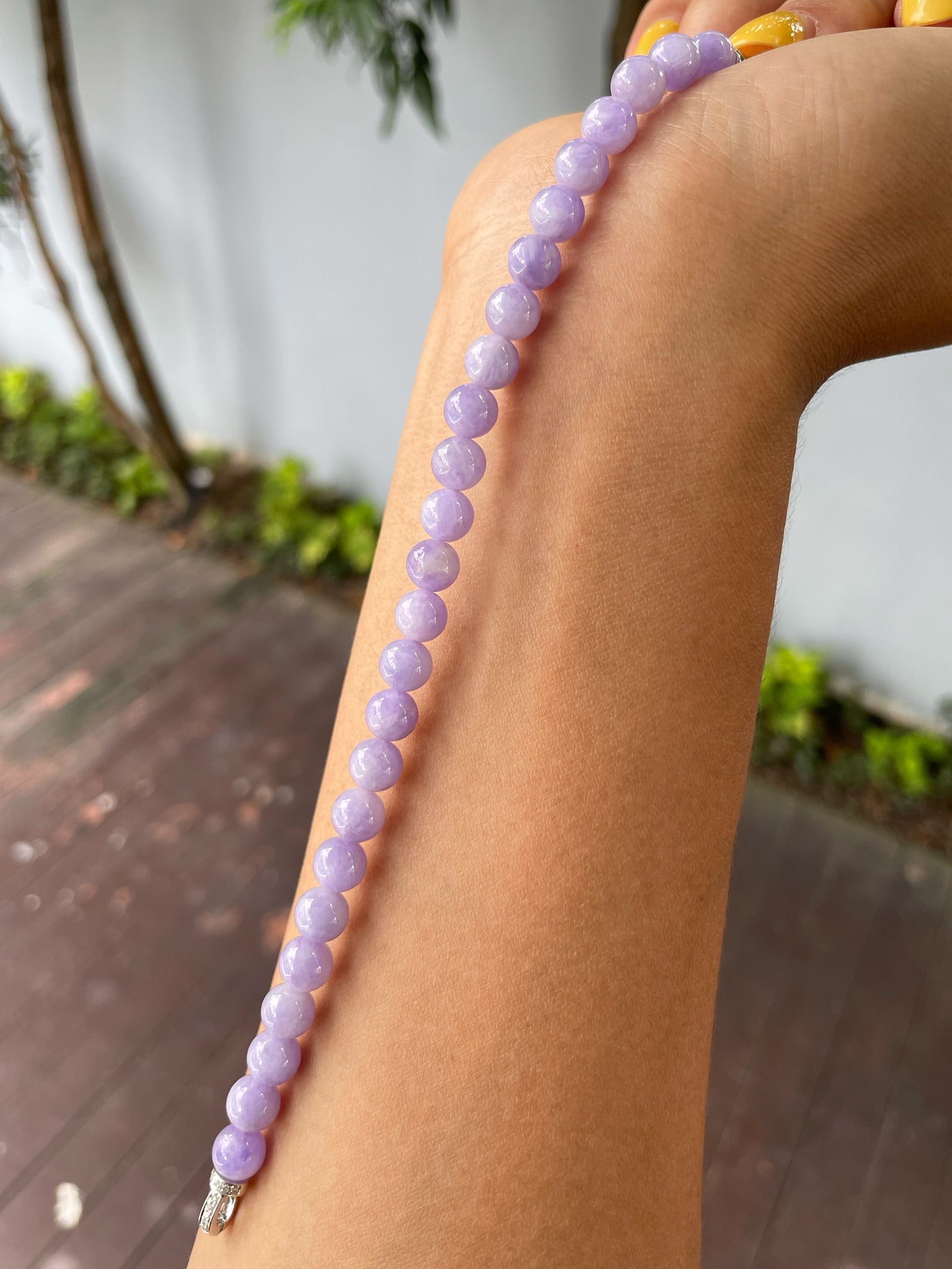 Lavender Jade Bracelet - Round Beads (NJBA161)