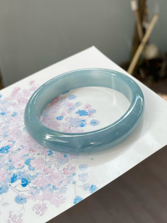 Blue Jade Bangle | 55mm (NJBA162)