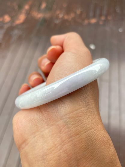 White Jadeite Bangle | 61mm (NJBA176)