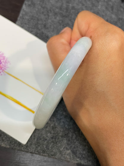 White Jadeite Bangle | 61mm (NJBA176)