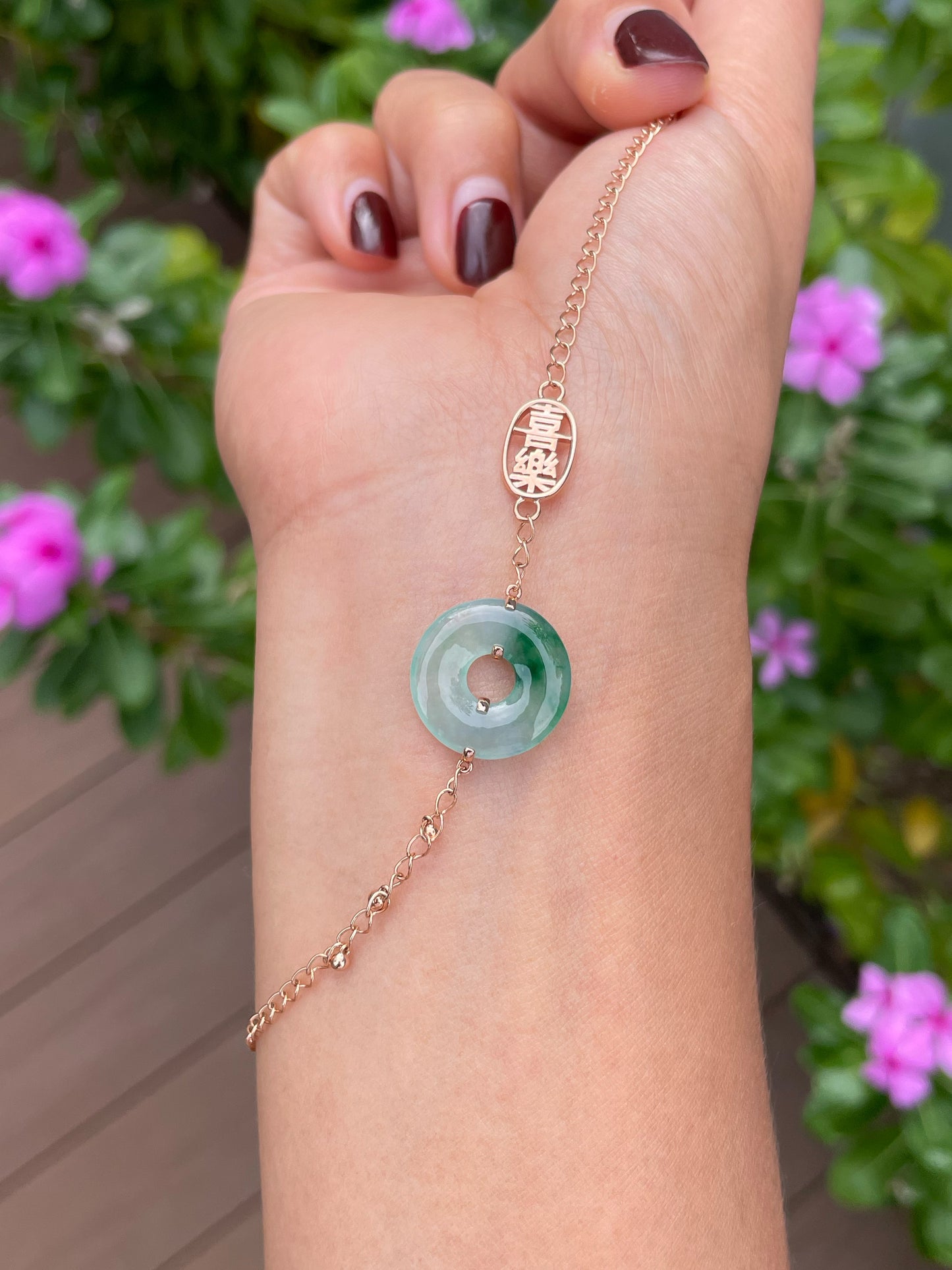 Icy Green Jadeite Anklet / Bracelet - 母子扣 (NJBA188)