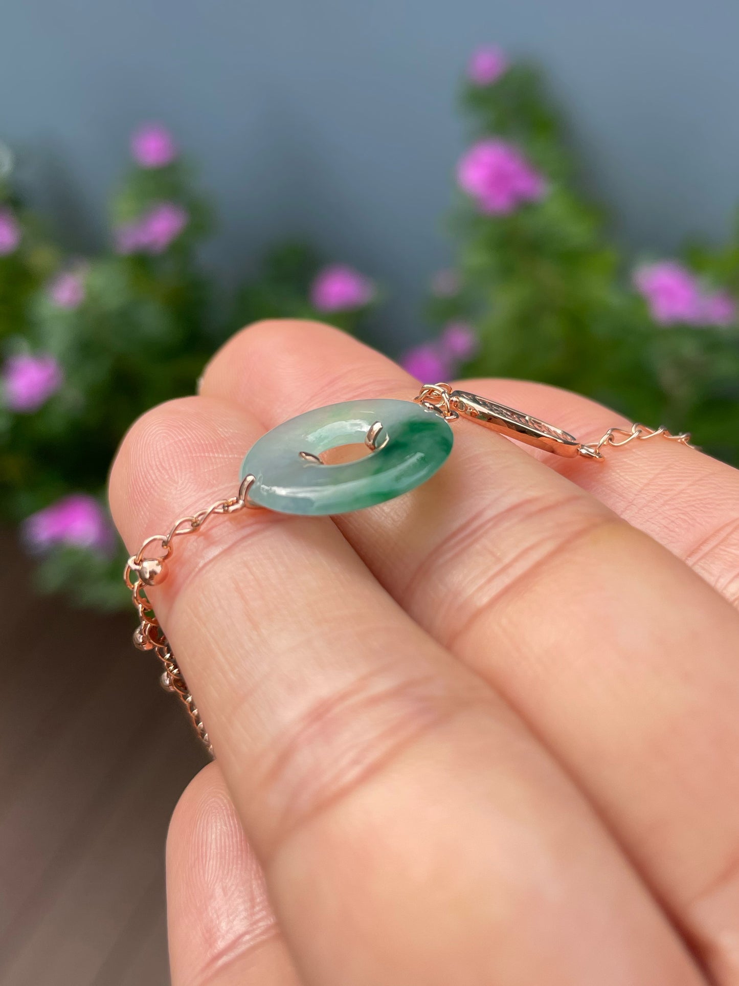 Icy Green Jadeite Anklet / Bracelet - 母子扣 (NJBA188)