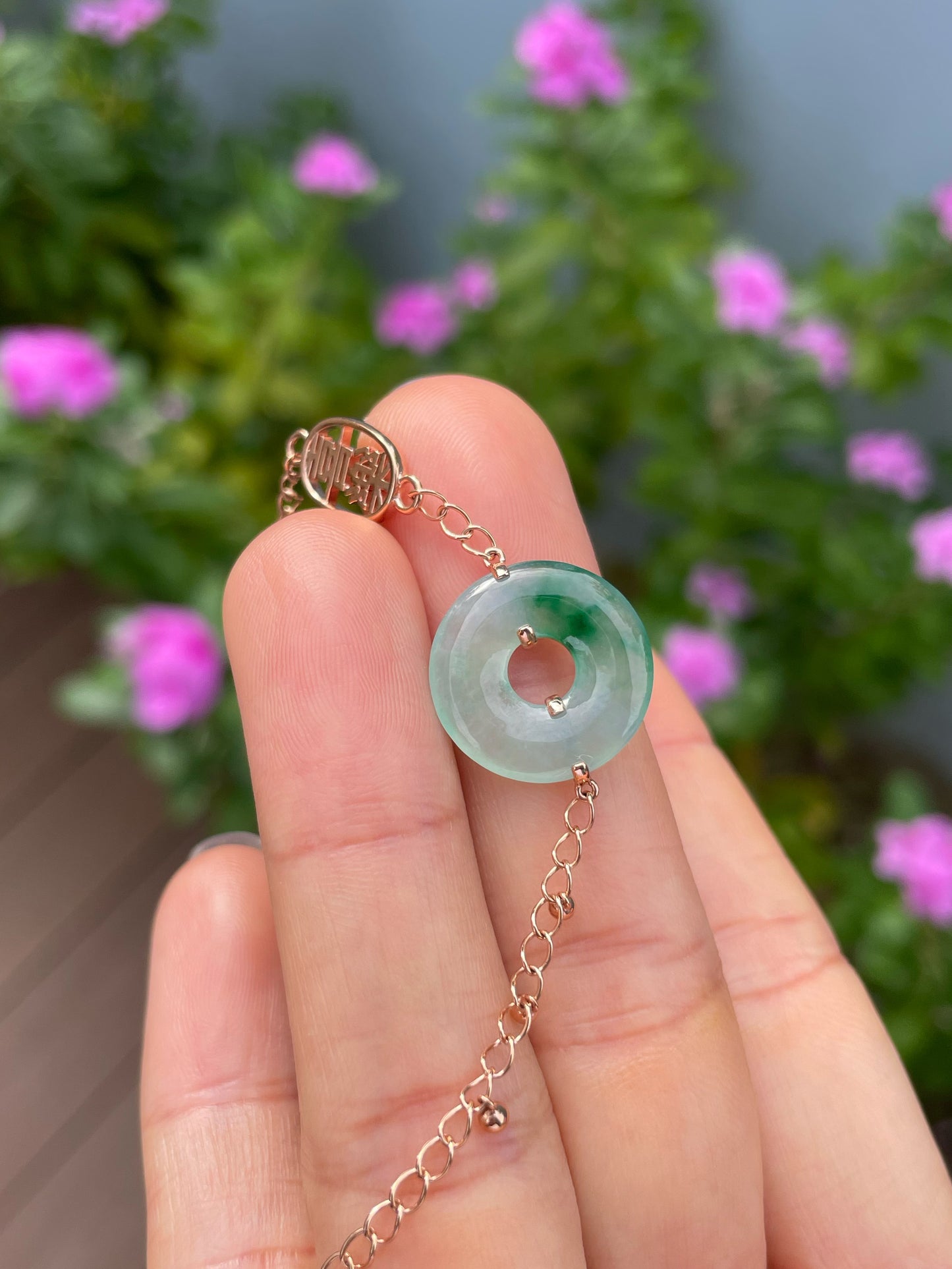 Icy Green Jadeite Anklet / Bracelet - 母子扣 (NJBA188)