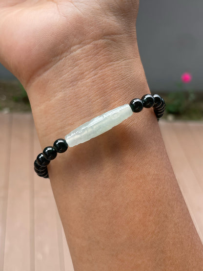 Omphacite Jade Beads Bracelet (NJBA189)