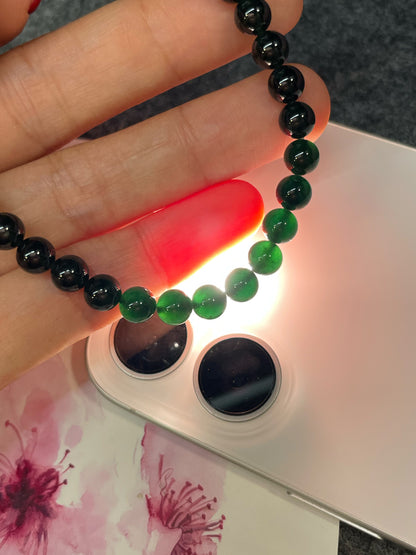Omphacite Jade Beads Bracelet (NJBA189)