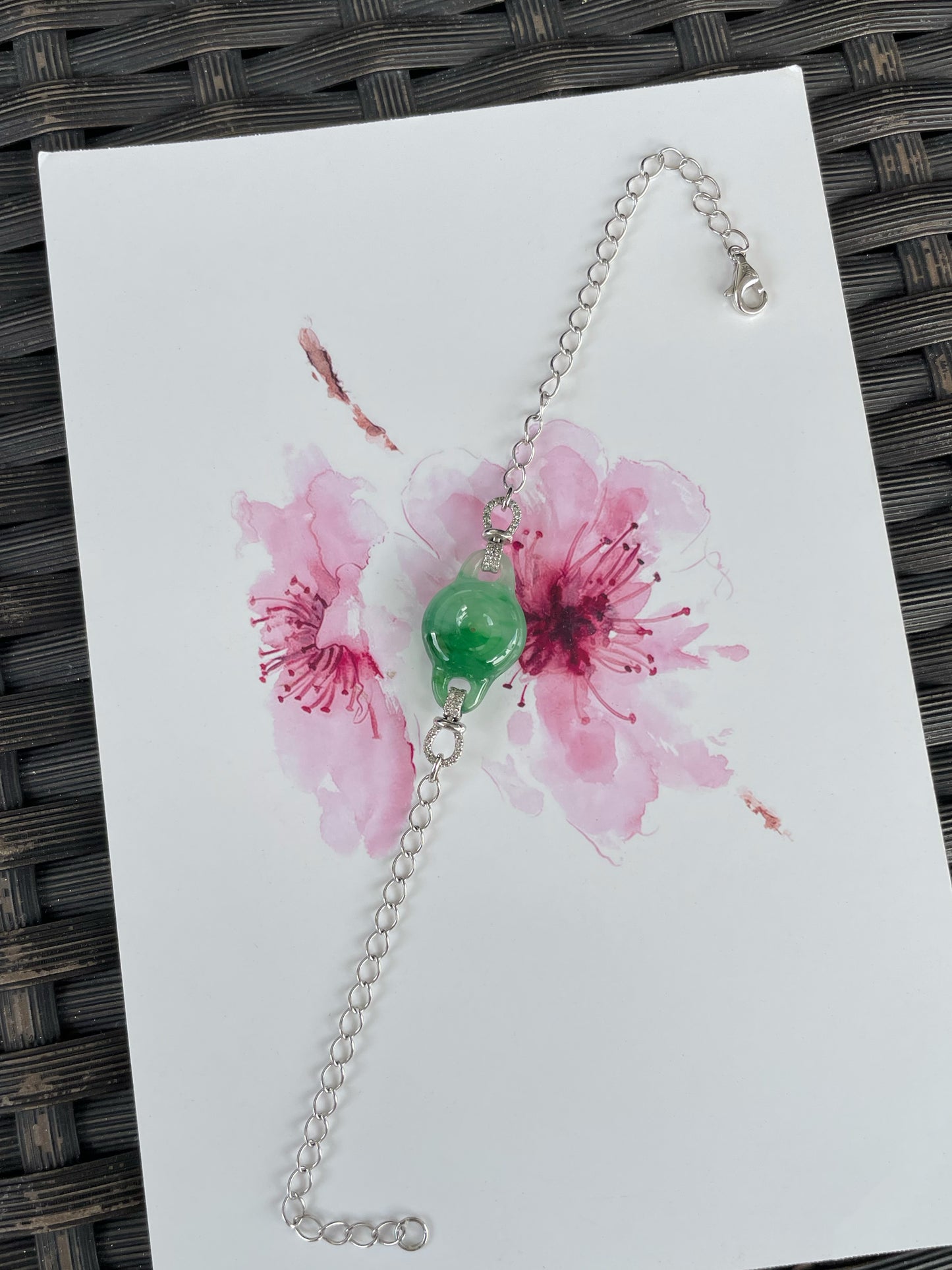 Green Jadeite Bracelet - 平安扣 (NJBA190)