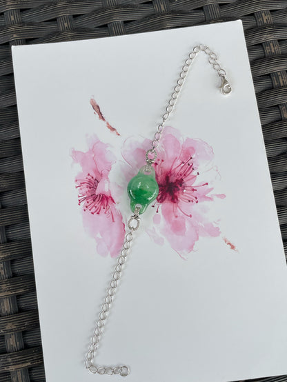 Green Jadeite Bracelet - 平安扣 (NJBA190)