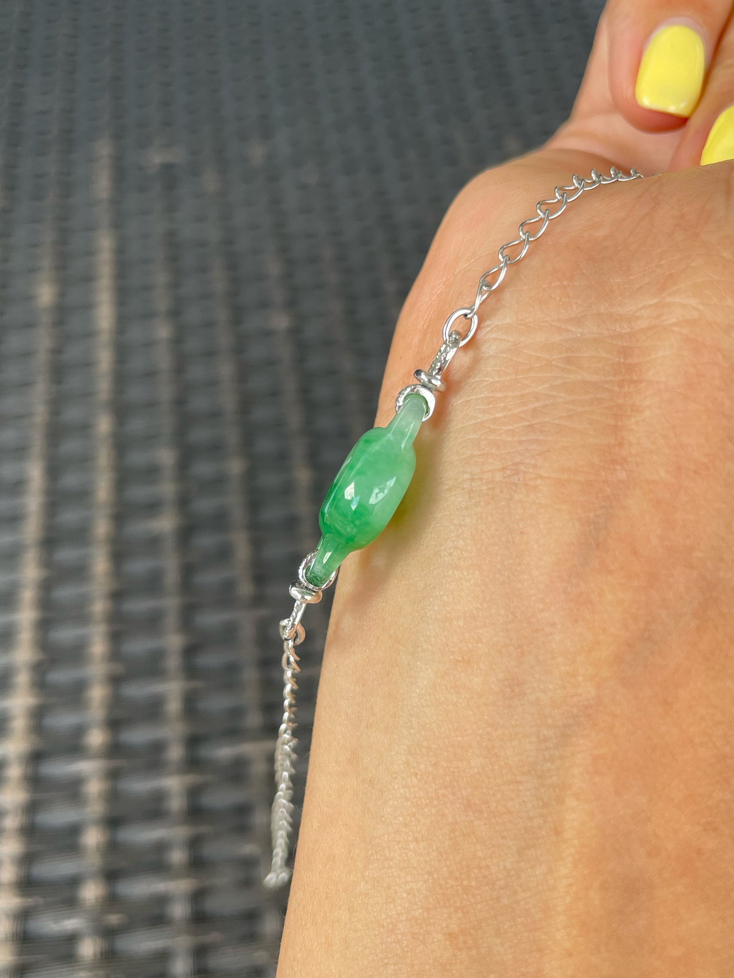 Green Jadeite Bracelet - 平安扣 (NJBA190)