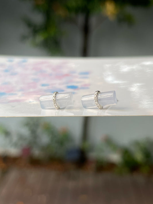 Icy Jade Stud Earrings (NJE080)