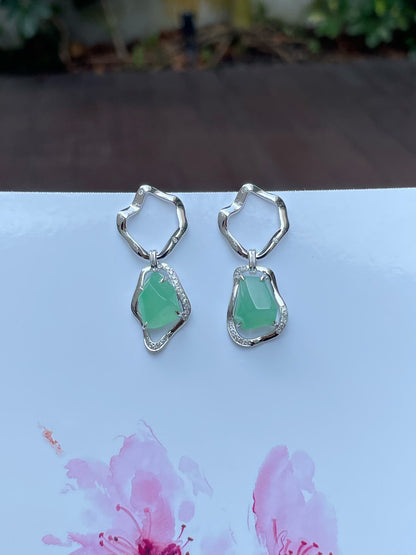 Light Green Jade Earrings (NJE132)