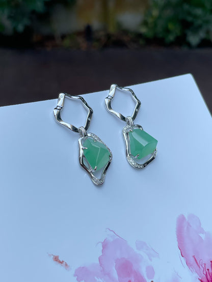 Light Green Jade Earrings (NJE132)