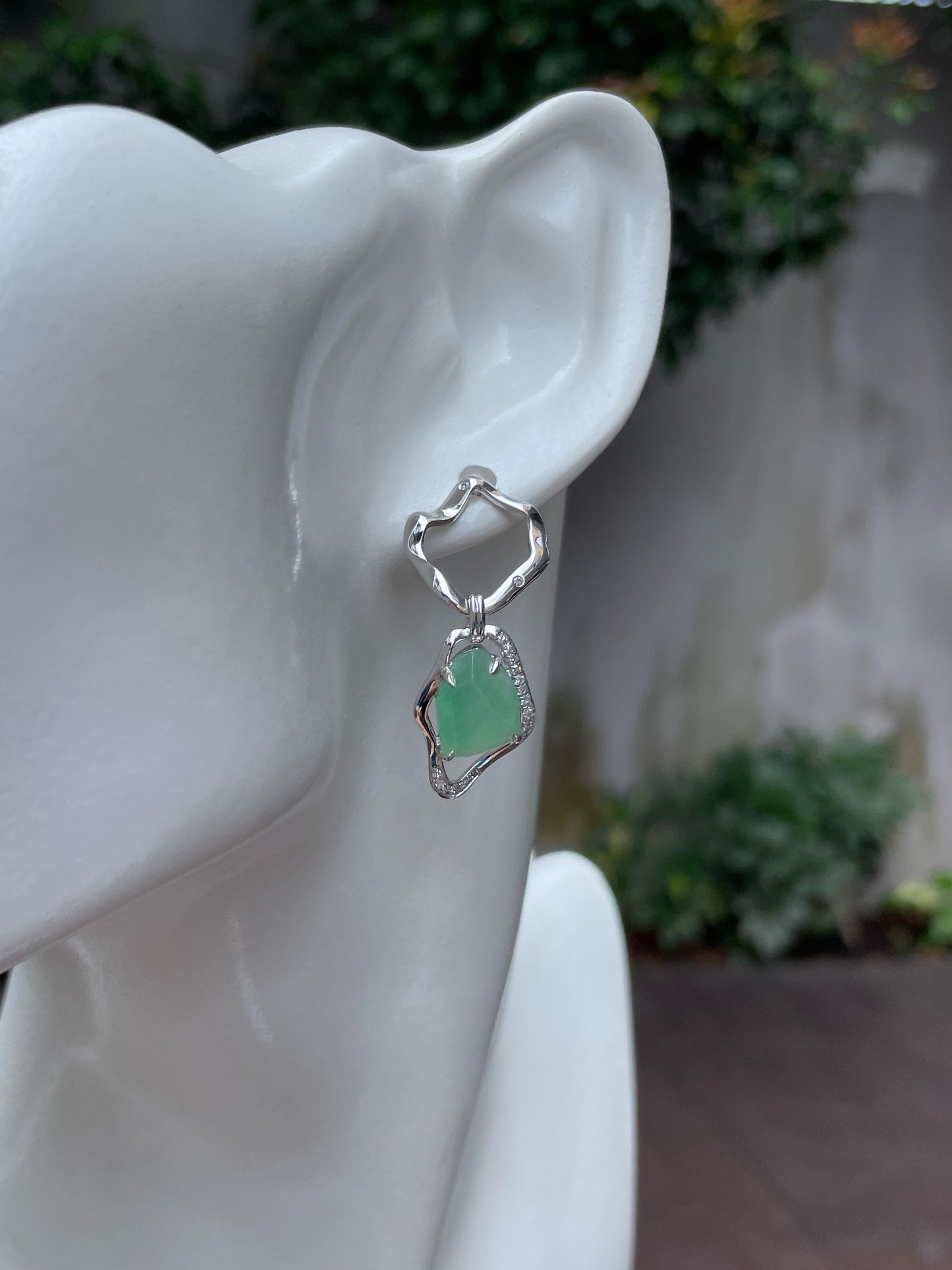 Light Green Jade Earrings (NJE132)