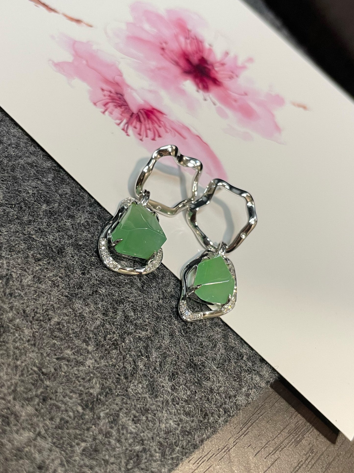 Light Green Jade Earrings (NJE132)