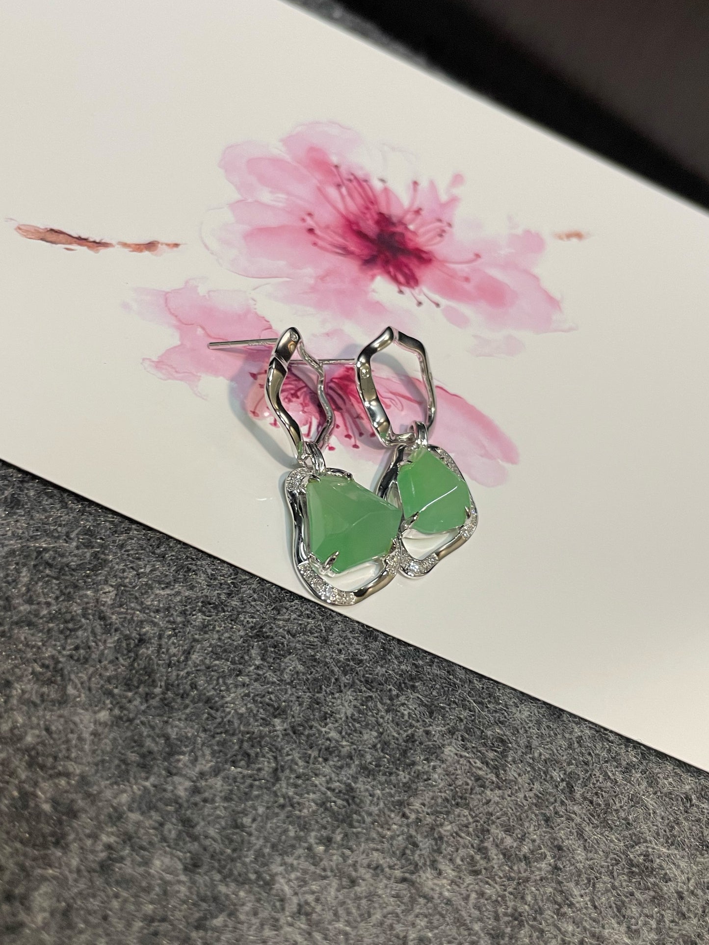 Light Green Jade Earrings (NJE132)