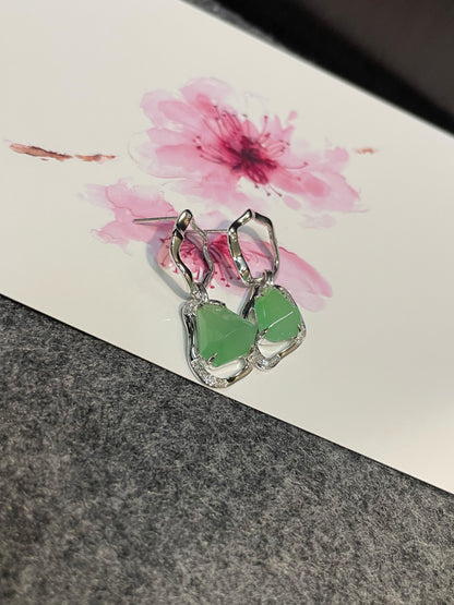 Light Green Jade Earrings (NJE132)