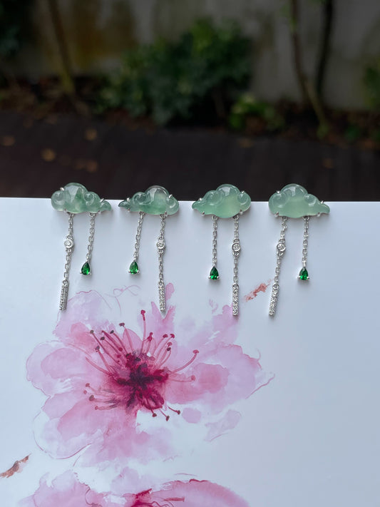 Icy Jade Clouds Earrings (NJE133)