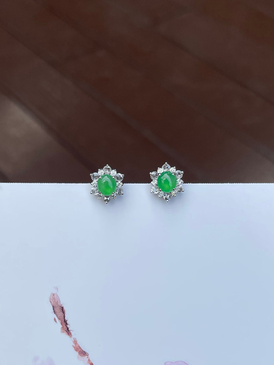 Icy Green Jadeite Earrings (NJE135)