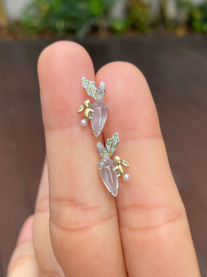 Glassy Jade Earrings - Radish (NJE138)