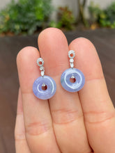 Load image into Gallery viewer, Lavender Jade Earrings - Safety Coin (NJE139)
