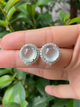 Load image into Gallery viewer, Glassy Jade Cabochon Earrings (NJE140)
