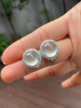 Load image into Gallery viewer, Glassy Jade Cabochon Earrings (NJE140)
