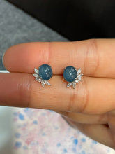 Load image into Gallery viewer, Blue Jade Cabochon Earrings (NJE141)
