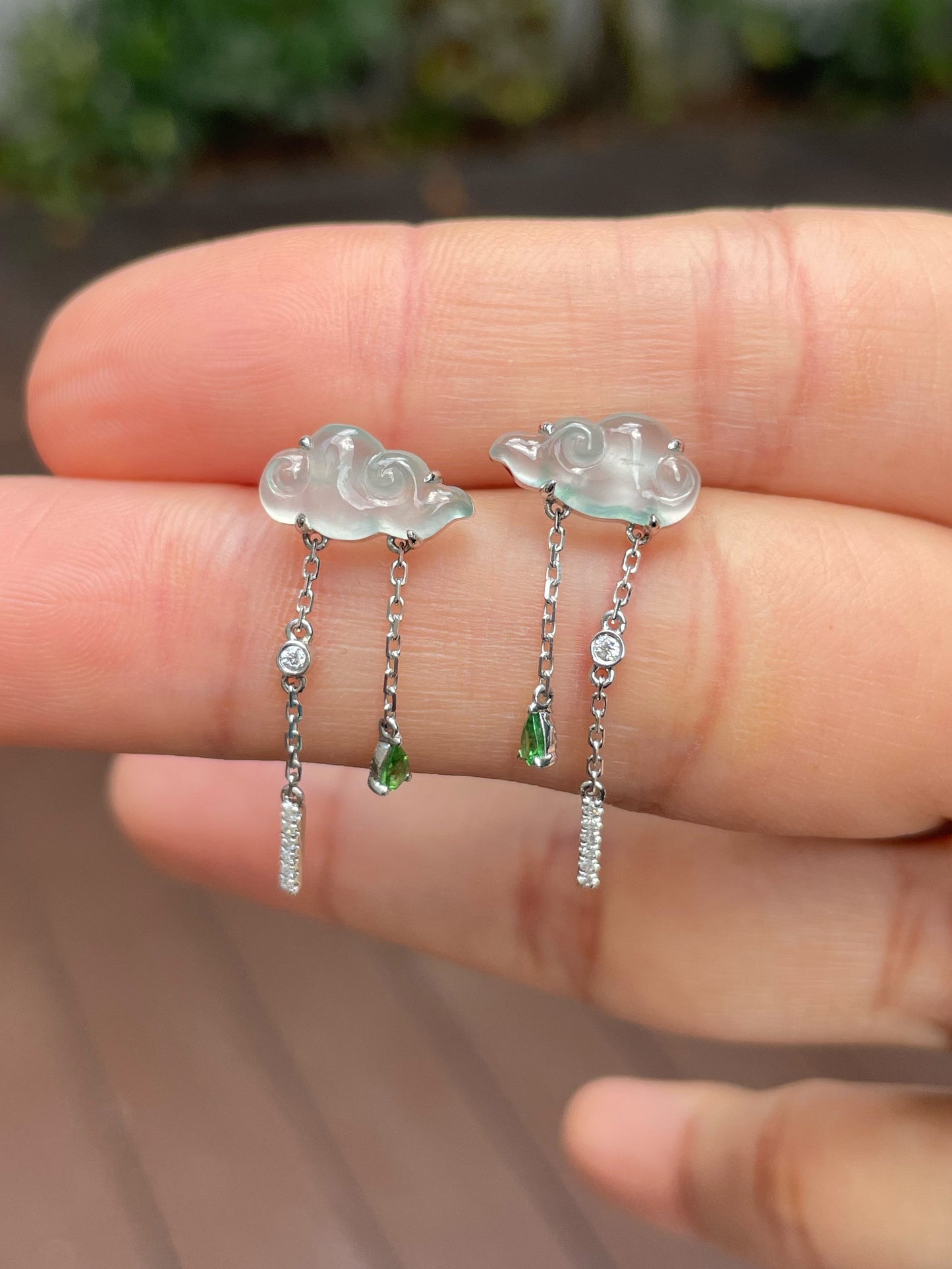 Icy Jade Clouds Earrings (NJE142)