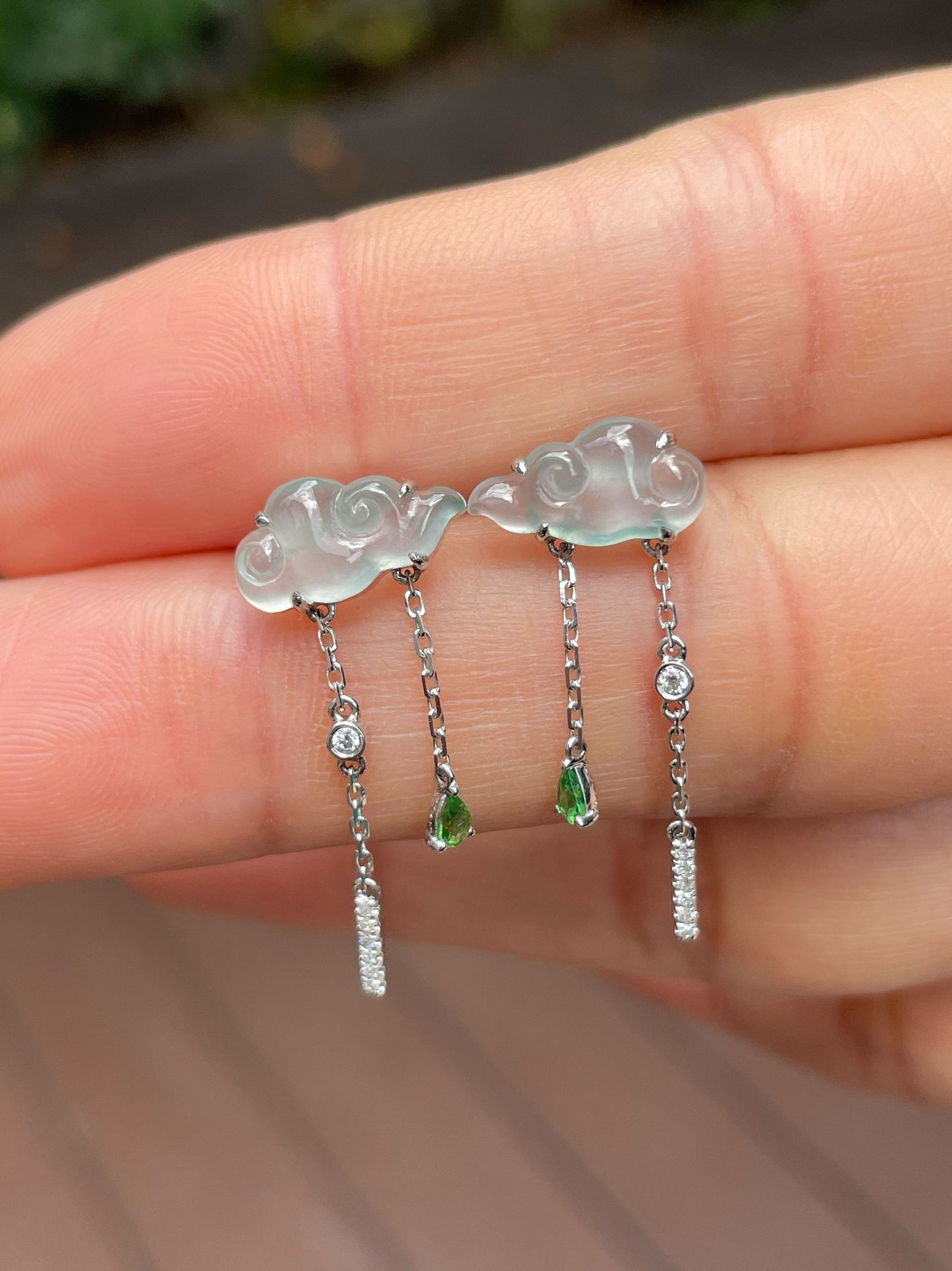 Icy Jade Clouds Earrings (NJE142)