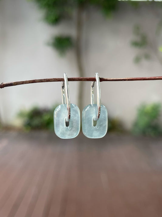 Icy Blue Jade Earrings (NJE149)