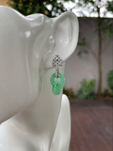 Load image into Gallery viewer, Green Jadeite Earrings - Double Hoop (NJE152)
