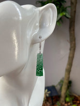 Load image into Gallery viewer, Green Jadeite Carved Earrings (NJE158)
