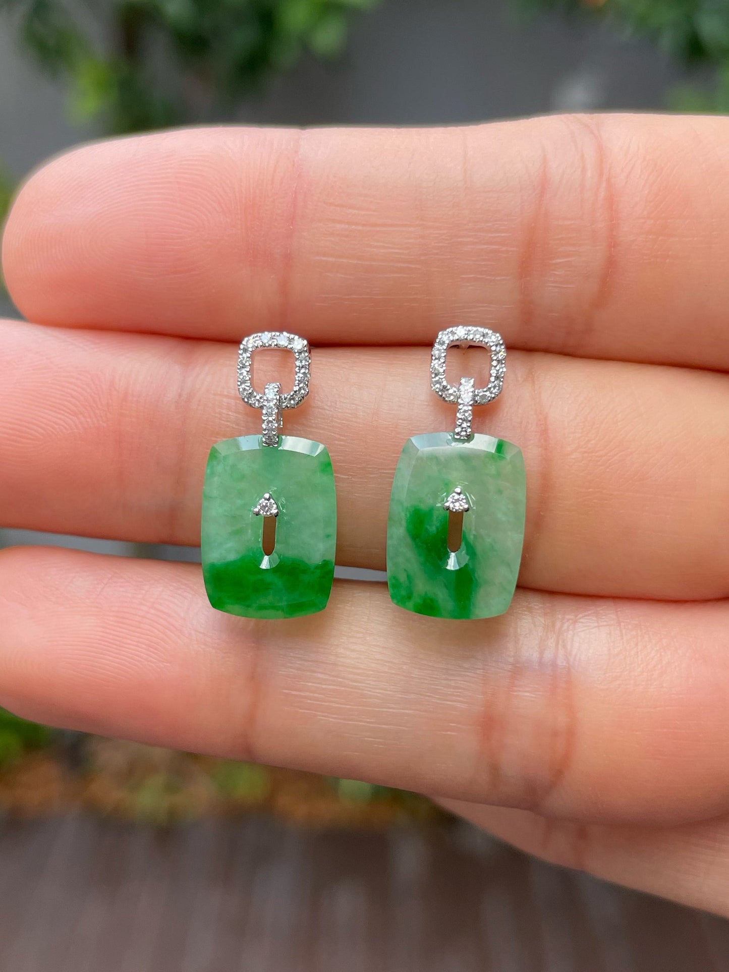 Green Jade Earrings (NJE161)